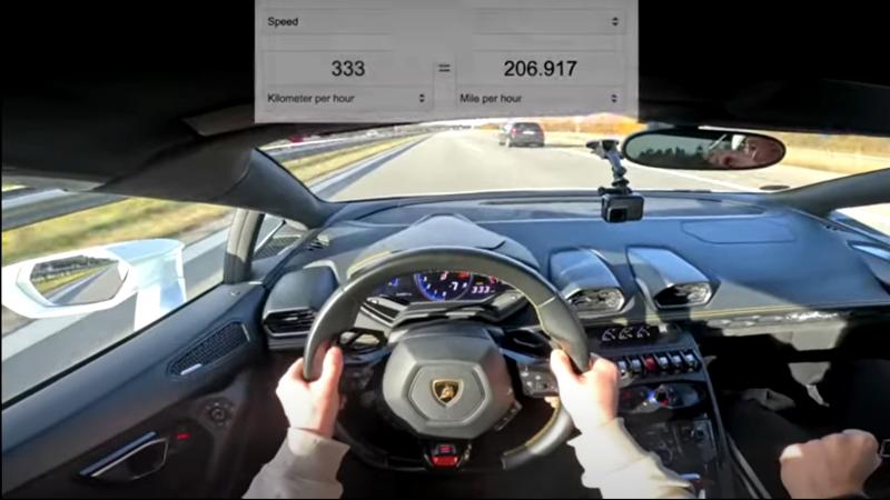Lamborghini Huracan Autobahn 333 χλμ./ώρα παρανομίες