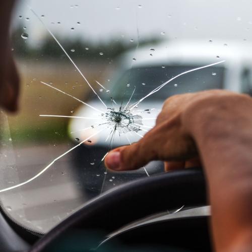 Broken windshield 4