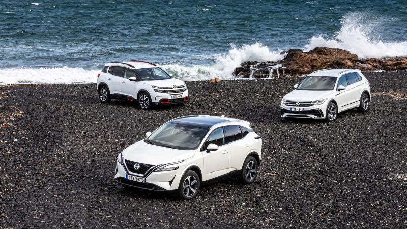 Nissan Qashqai vs VW Tiguan vs Citroen C5 Aircross