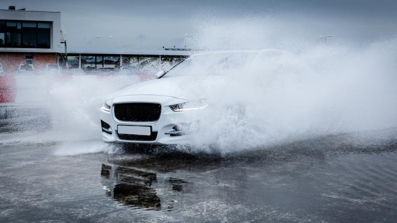 car in water