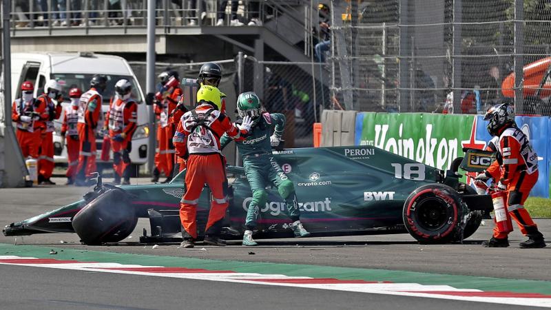 Lance Stroll aston Martin Mexico Accident