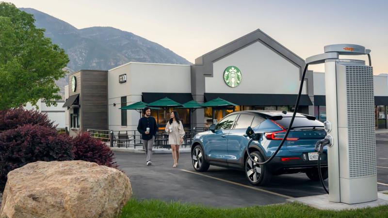 Starbucks Volvo chargers