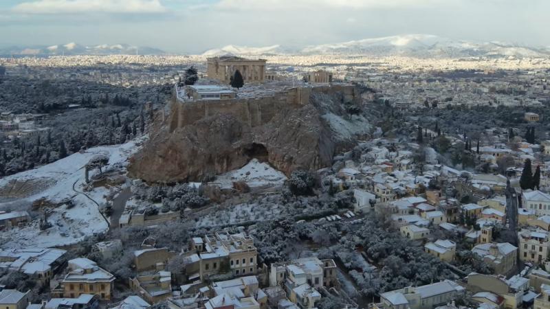 Αθήνα λευκά χιόνι