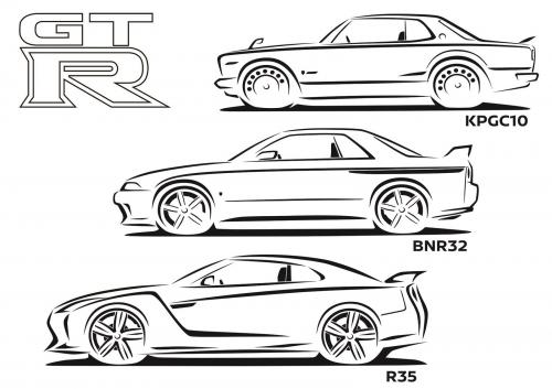 Рисунок ниссан гтр